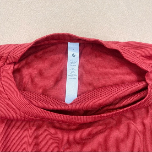 Lululemon Ribbed Long Sleeve Yoga Shirt Modal-Silk Cayenne - Picture 5 of 9